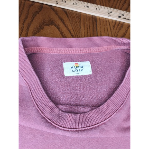 Marine Layer Crewneck Sweater Women's Small Pullover Maroon Red Crop - Picture 5 of 8